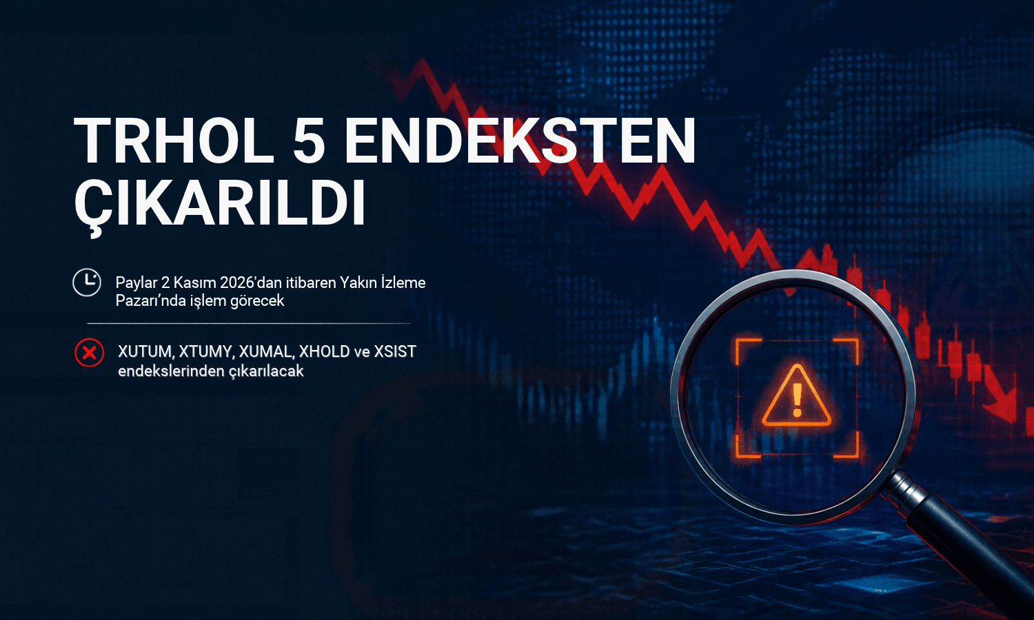 TRHOL 5 endeksten çıkarıldı: 2 Kasım’da Yakın İzleme Pazarı’na alınıyor